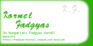 kornel fadgyas business card